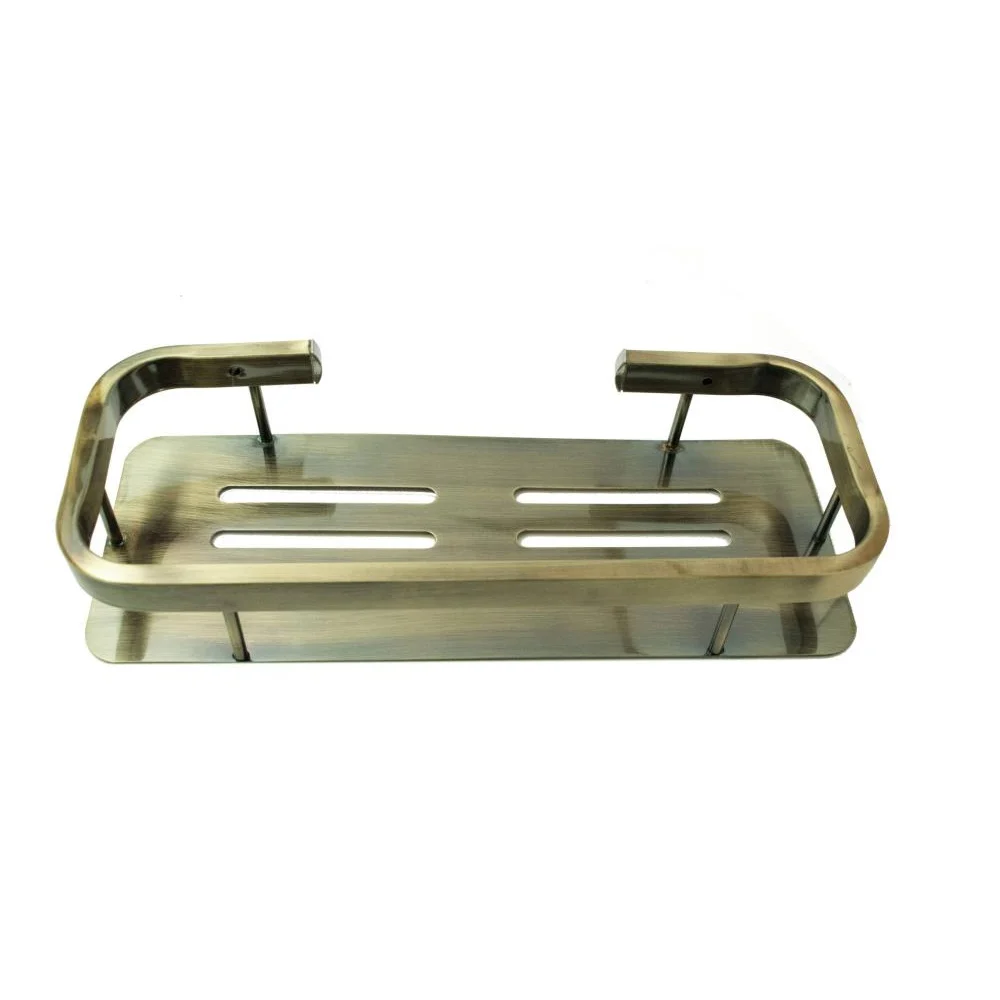 K039 Single Rectangle Shelf - Antique Brass