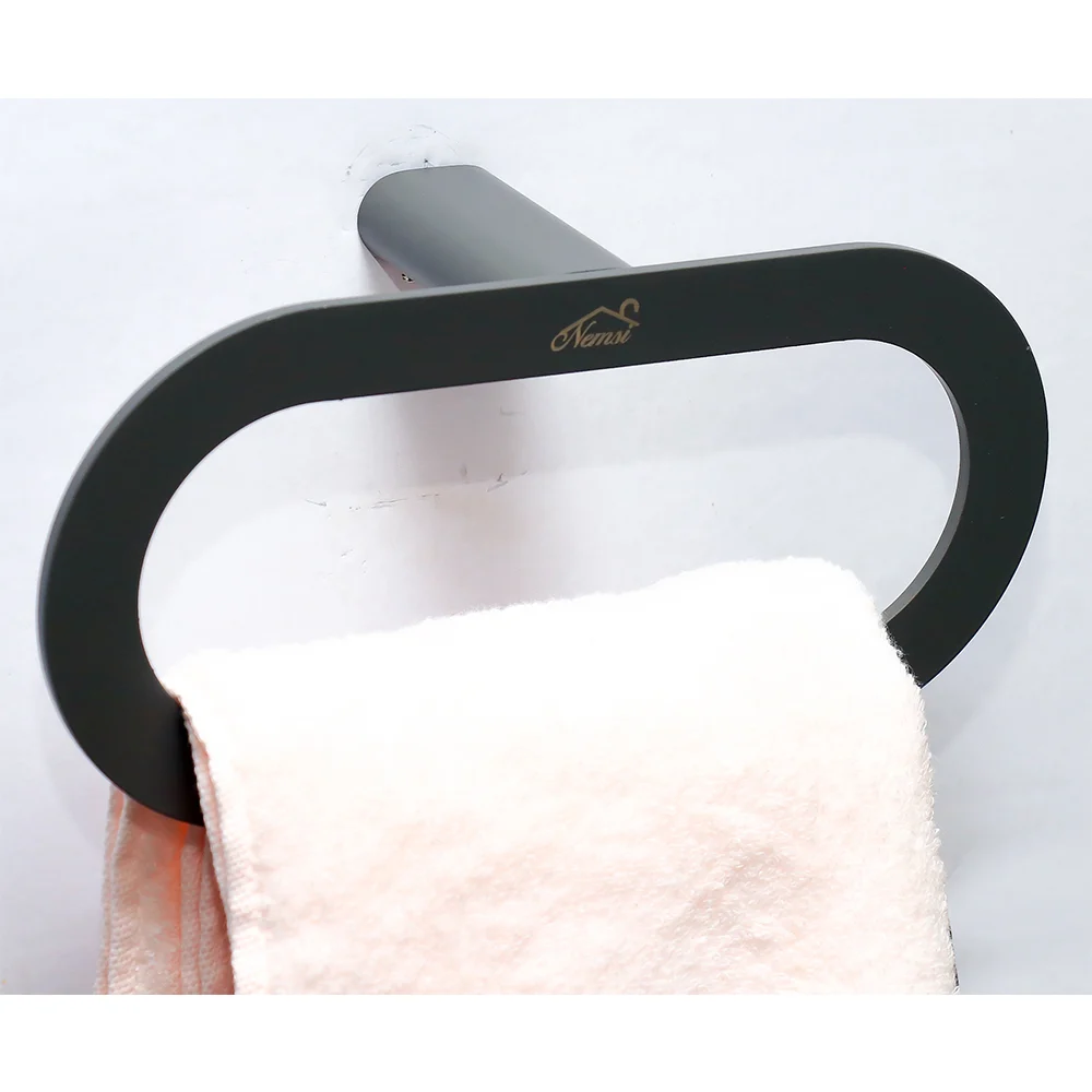 Premium Gun Grey Towel Ring