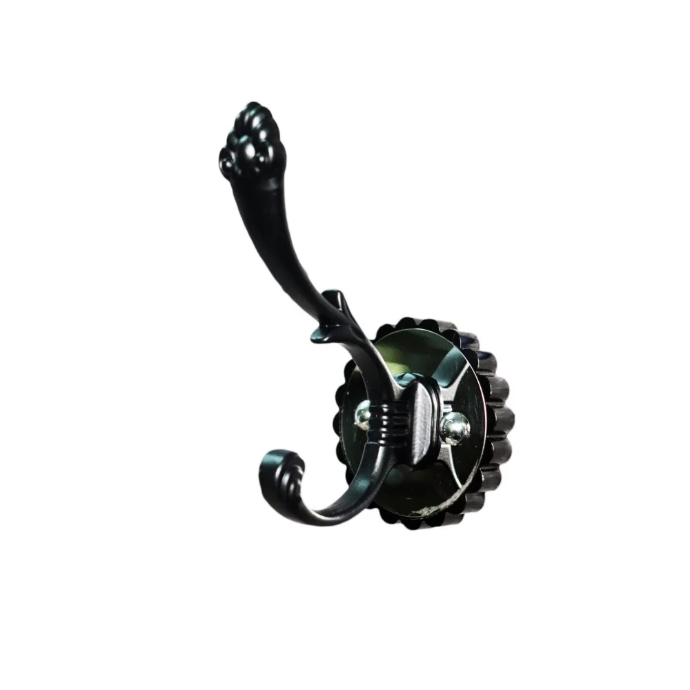( W68 - Single 2 Hooks with a Black Silver Plate )