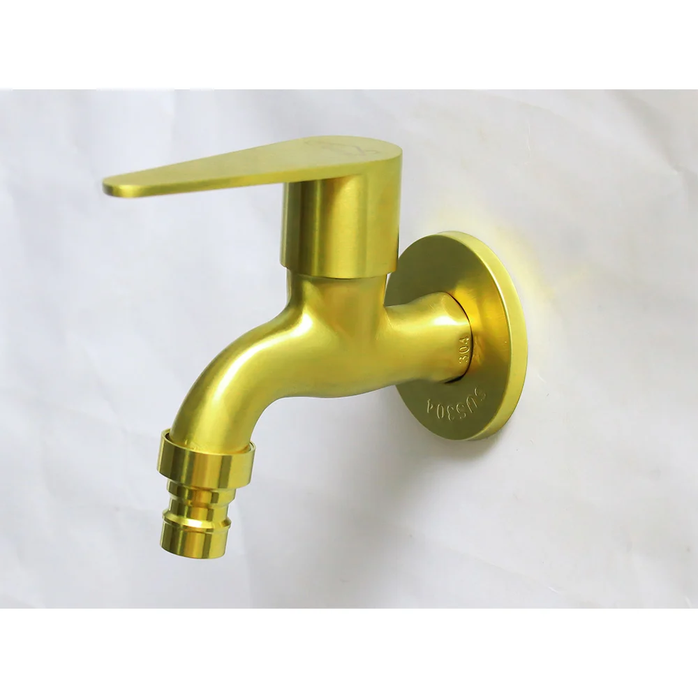 SS304 Dhobi Bib Tap - Brushed Gold