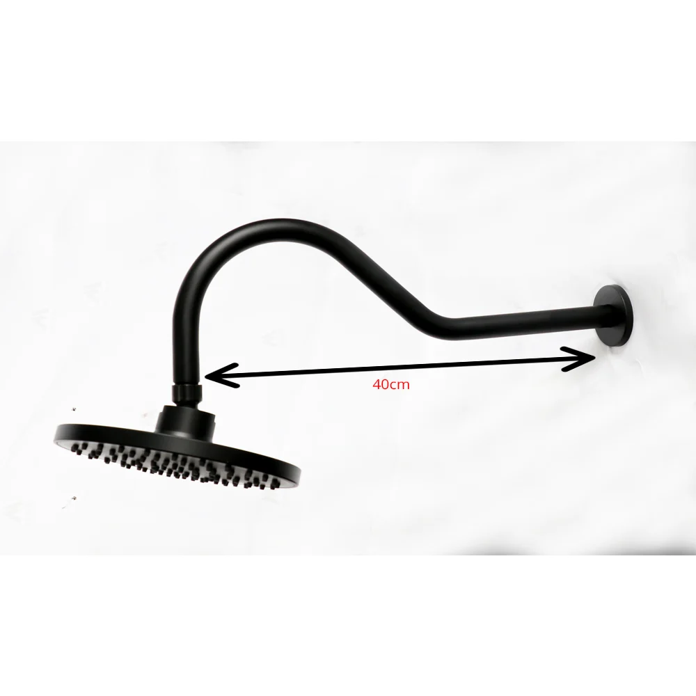 40CM Curved Arm + 8" Shower Head ( SS304 ) - Black