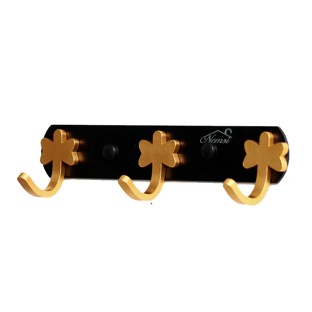 Decorative Black & Gold 3 Hooks
