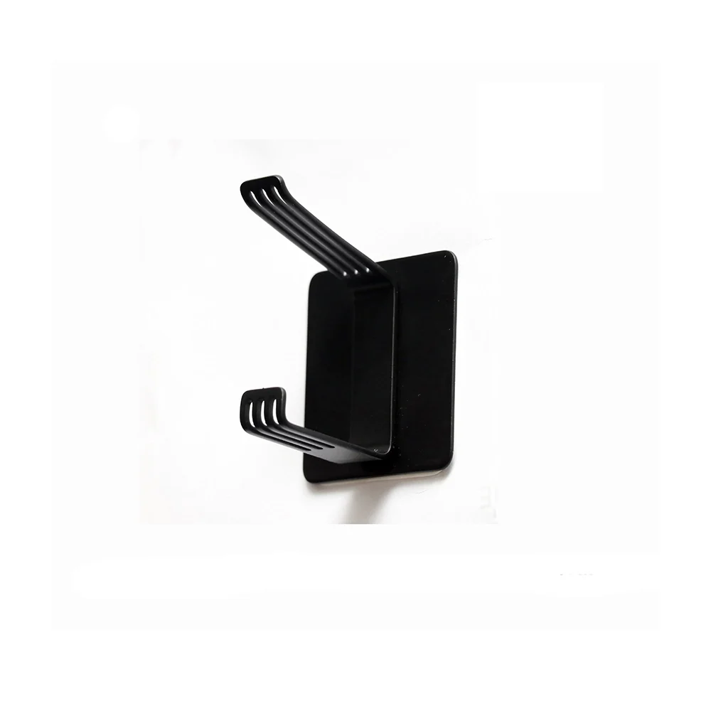 Slotted Double Sided (3M) Single Hook Black