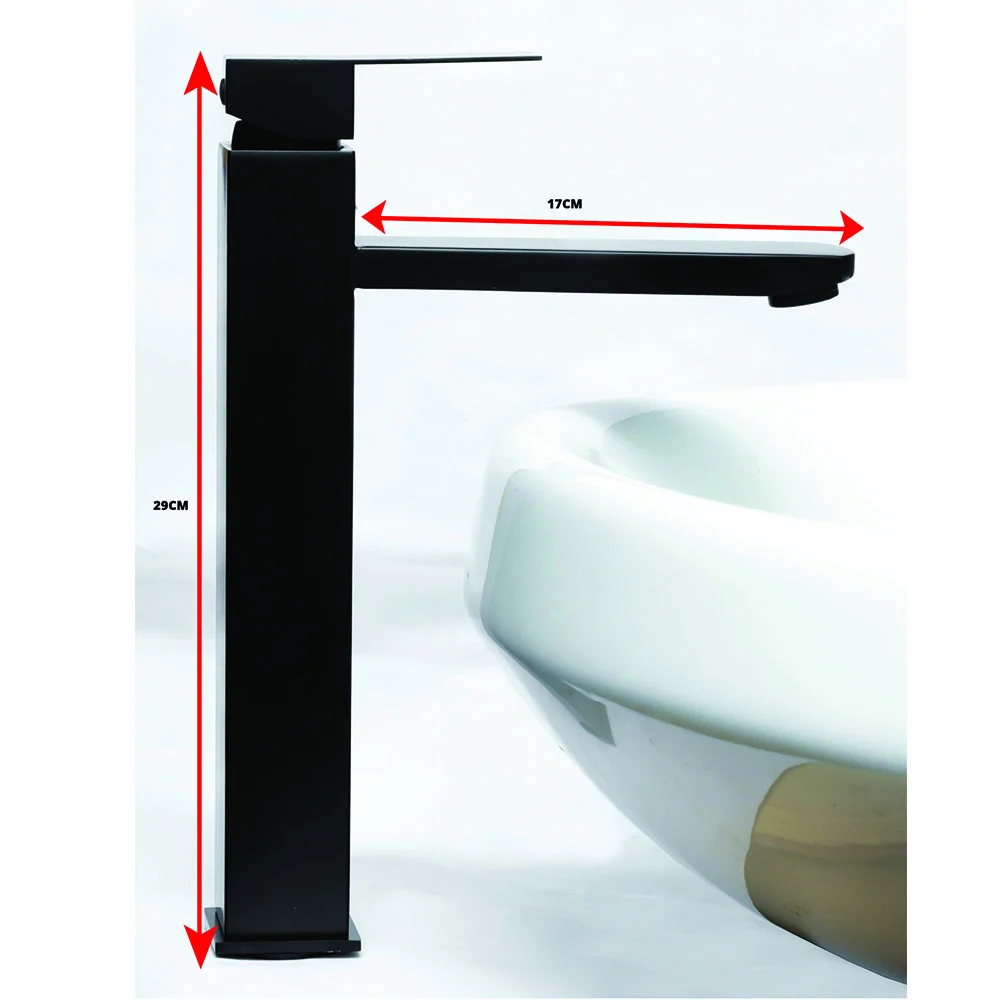 High Black Square Basin Mixer ( SS304 )