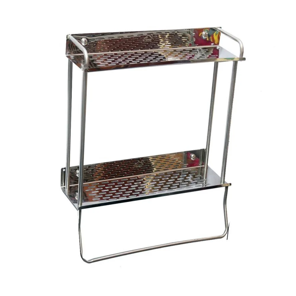 BY 150 Double Rectangle Shelf 40 cm with Towel Bar