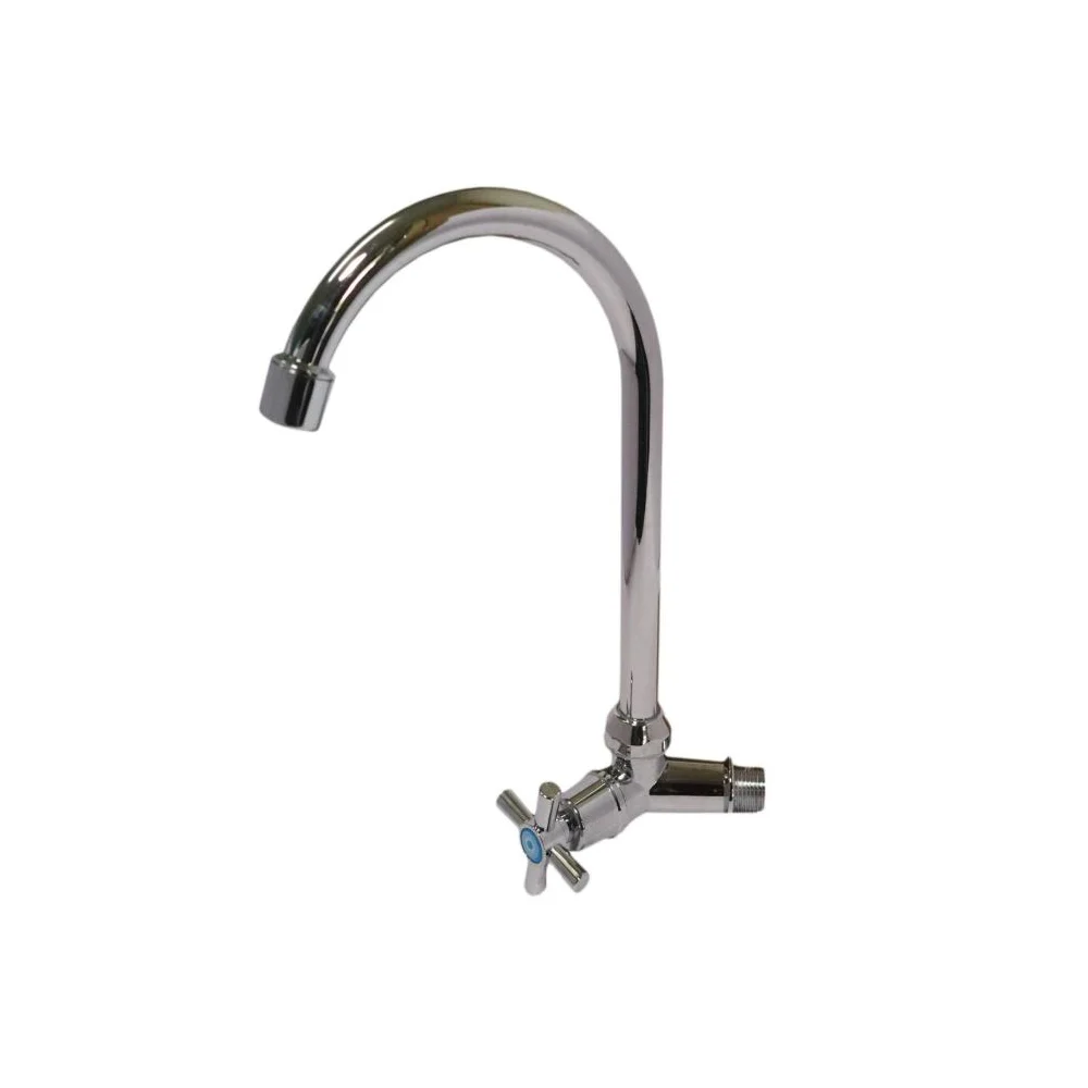 Long Neck Kitchen Bib Tap - Chrome Plated ABS