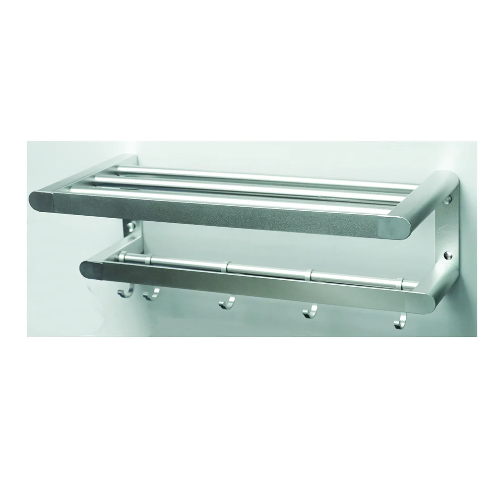 .Towel Rack with 5 Hooks - High Density Aluminium