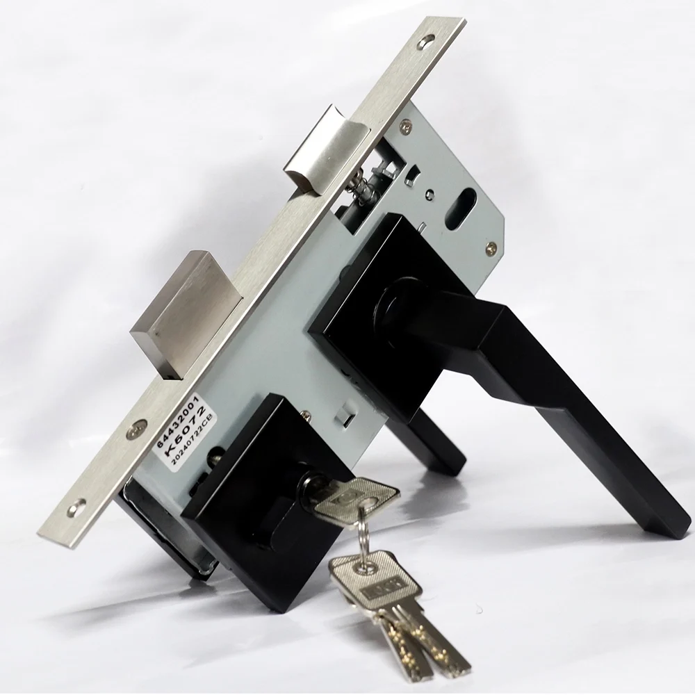 Premium Stainless steel (SS304) Square Rose Lock - Matte Black, Euro Standard