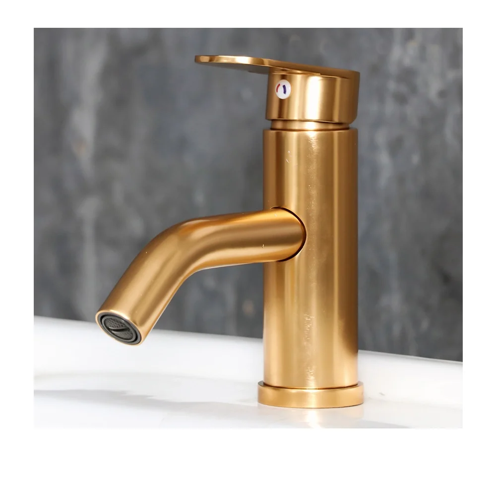 Aluminium Basin Mixer, Champagne Gold