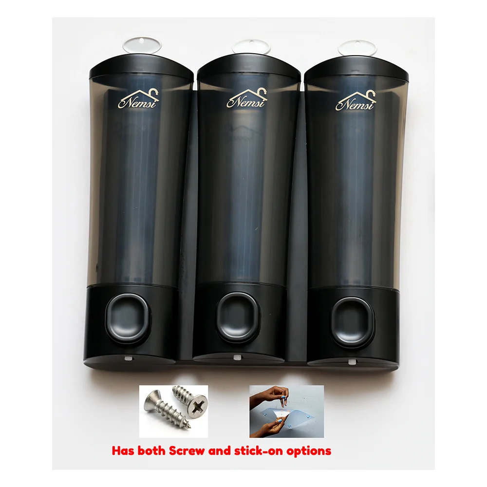 3 In One Soap dispenser each 300ML - ABS Black
