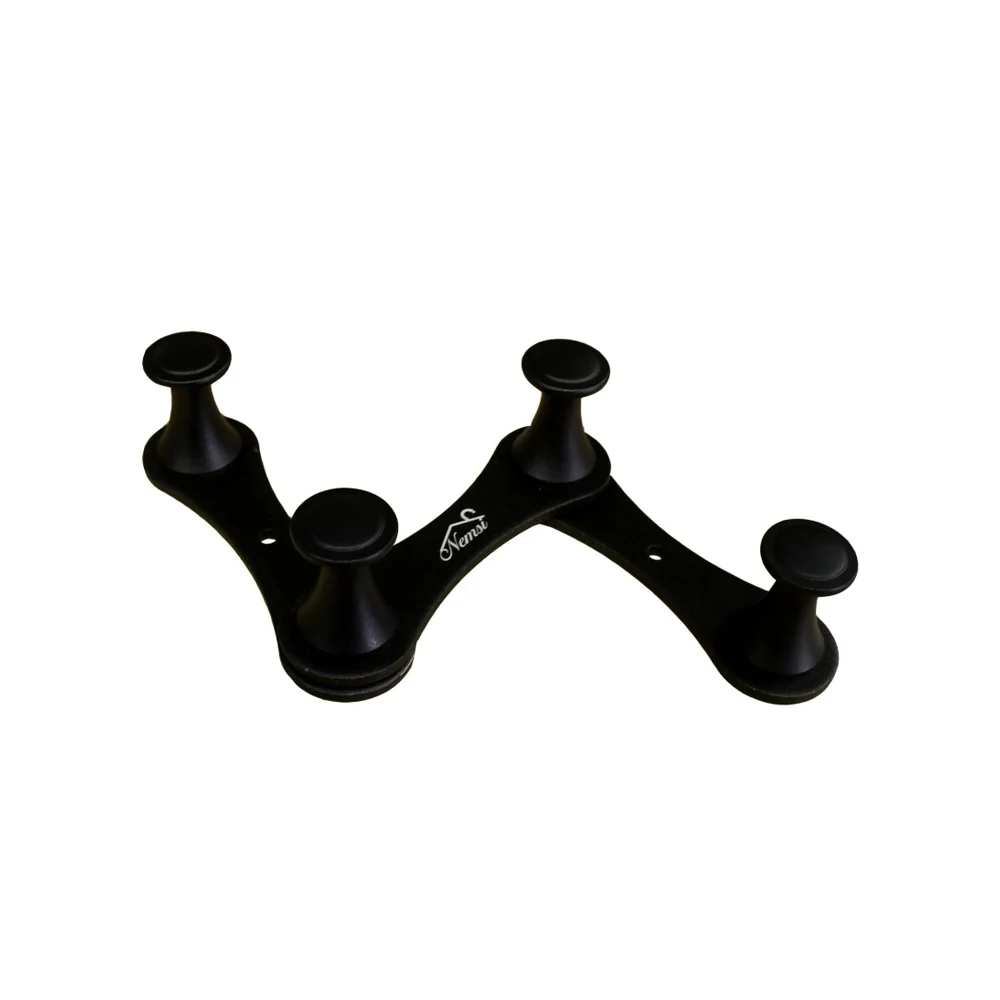 High Density 4 Nob Adjustable Hooks - Black