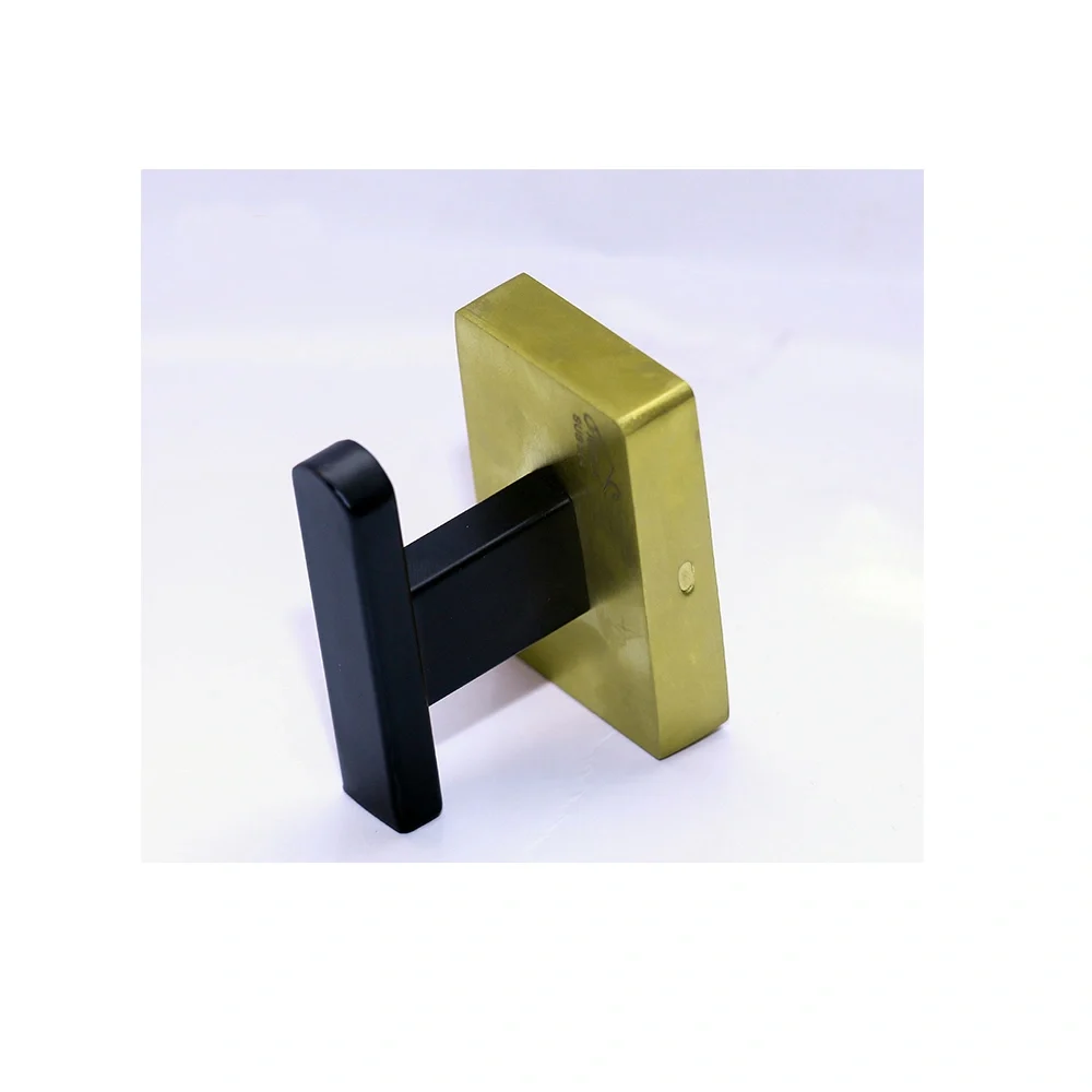 P. Square (ss304) Single Hook - Black & Gold