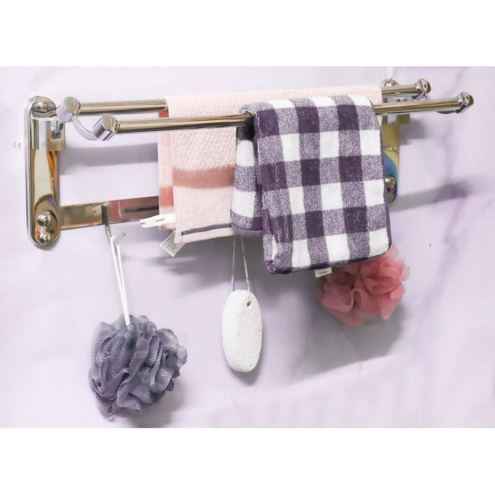 Double Towel Bar with 5 Hooks
