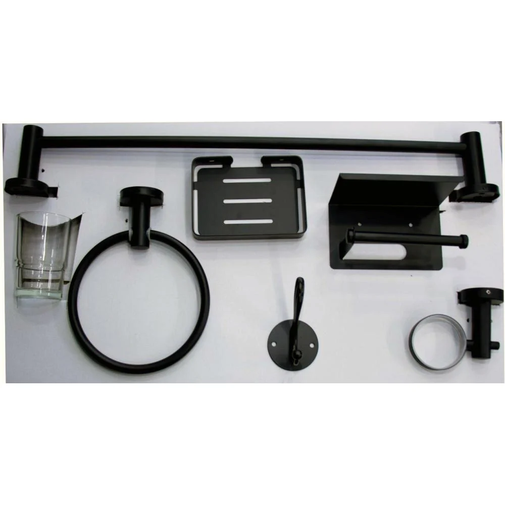 6 Pieces Bathroom Set - Black