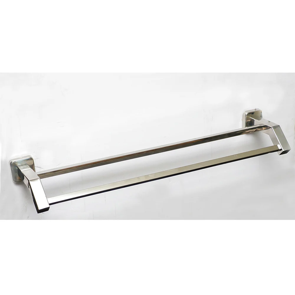 3833-SS304 Towel Bar , Square Tube Double , Curve 60cm