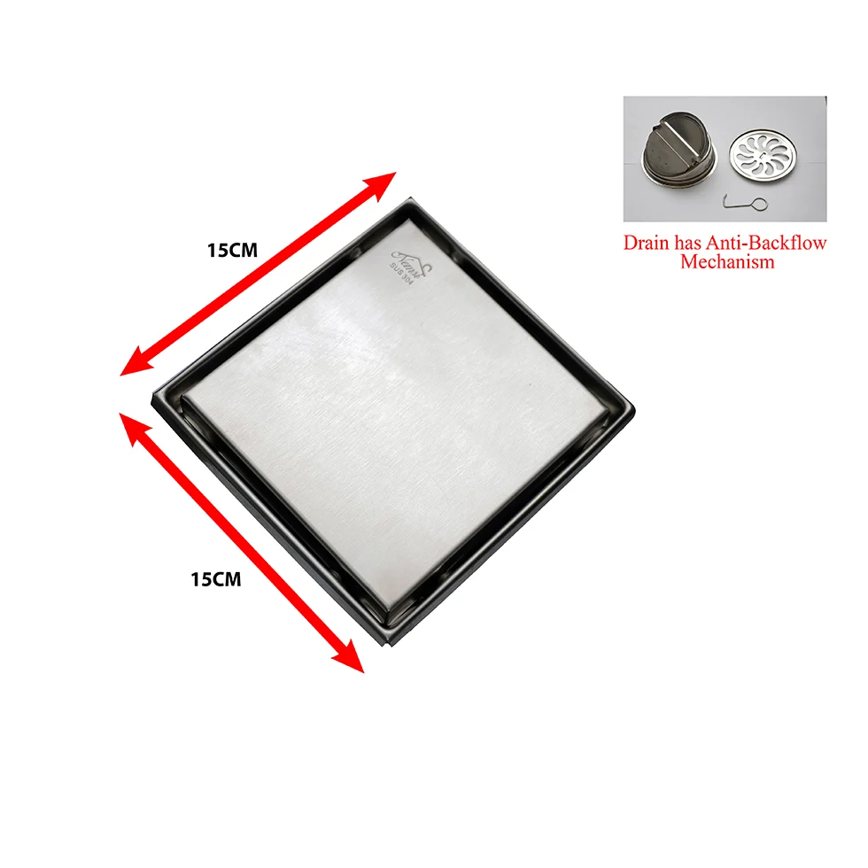 Floor Drain (Non return valve) 15*15CM- Matt