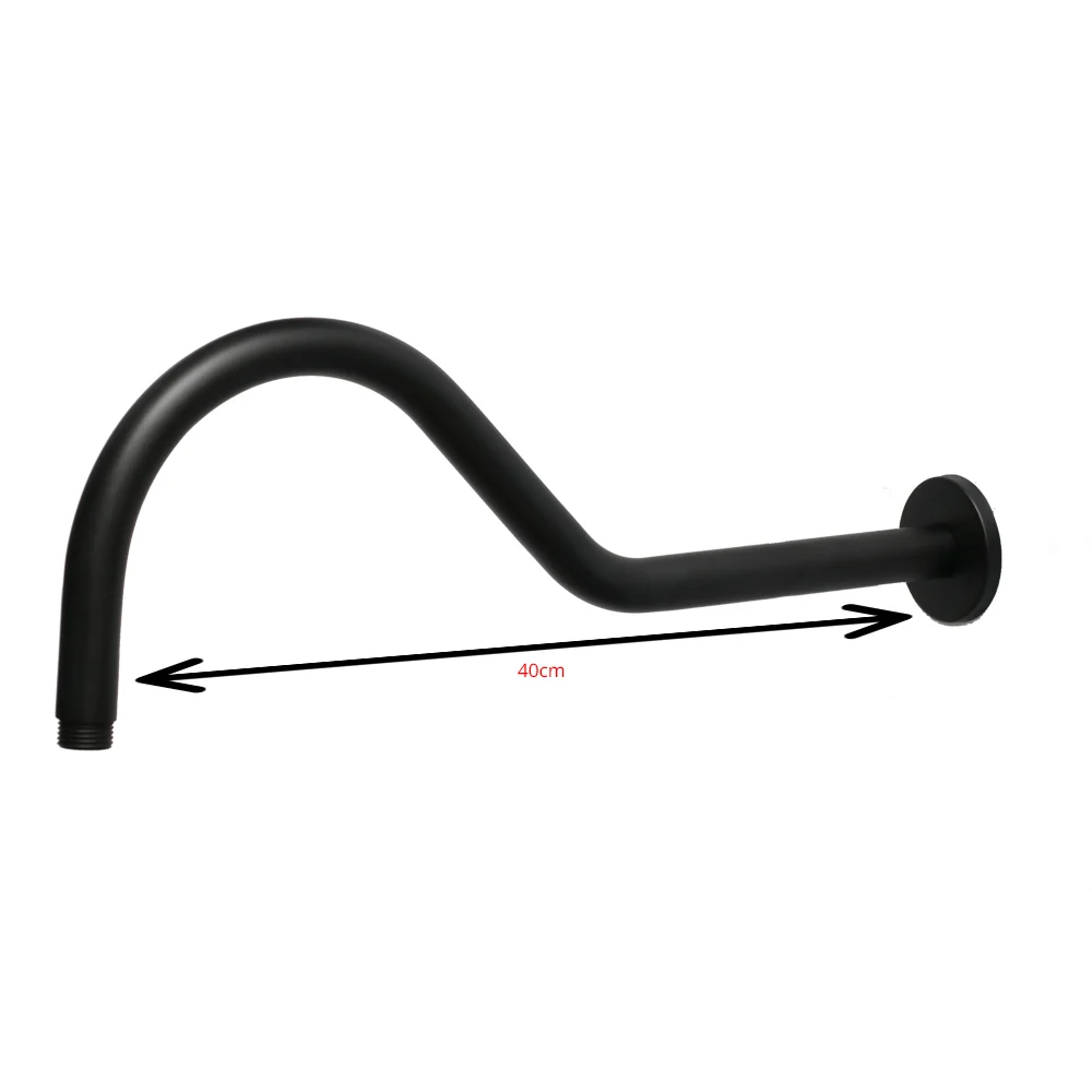 40CM ( SS304 ) Curved Shower Arm - Black