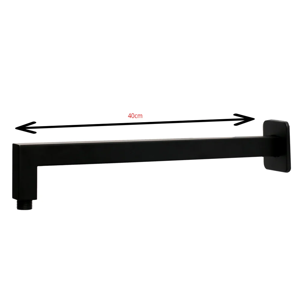 40CM ( SS304 ) Square Shower Arm - Black