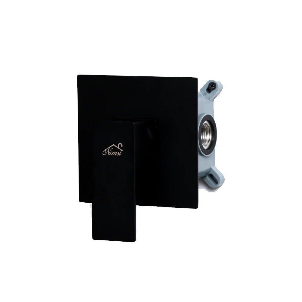 Black 3 Way Concealed shower Mixer Body - Square