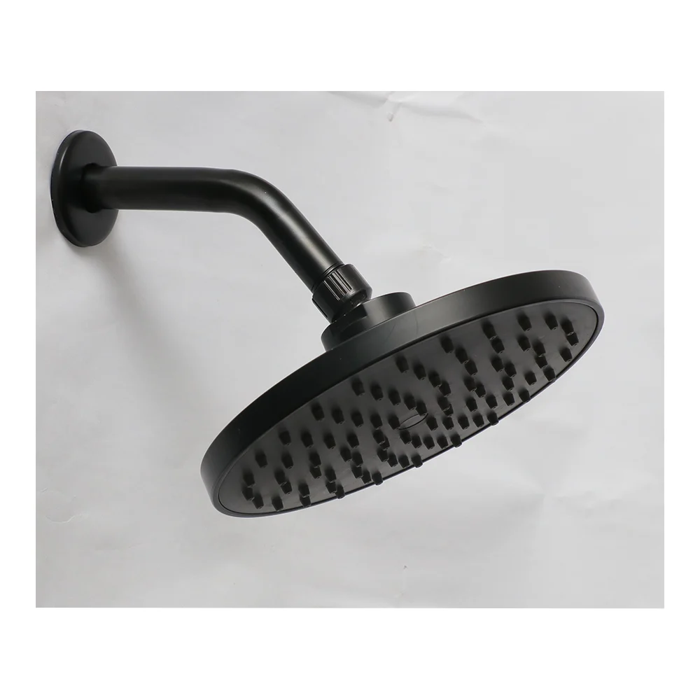 19cm Curved shower arm+8inch shower head - Black