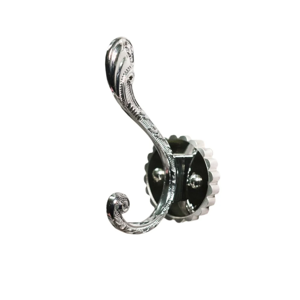 ( W68 - Single 2 Hooks with a White Silver Plate )
