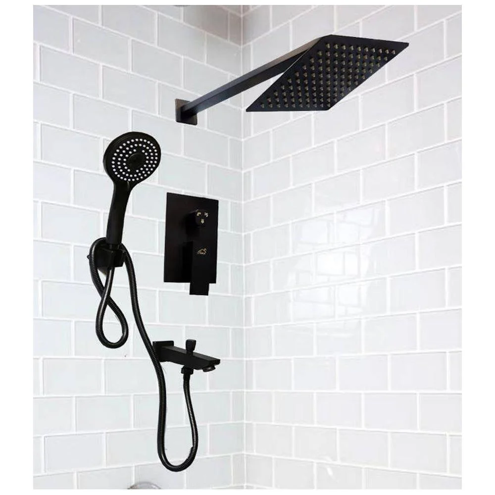 Black 4 Way Concld Shw.Mixer + 2 Function Tap + S.Hand