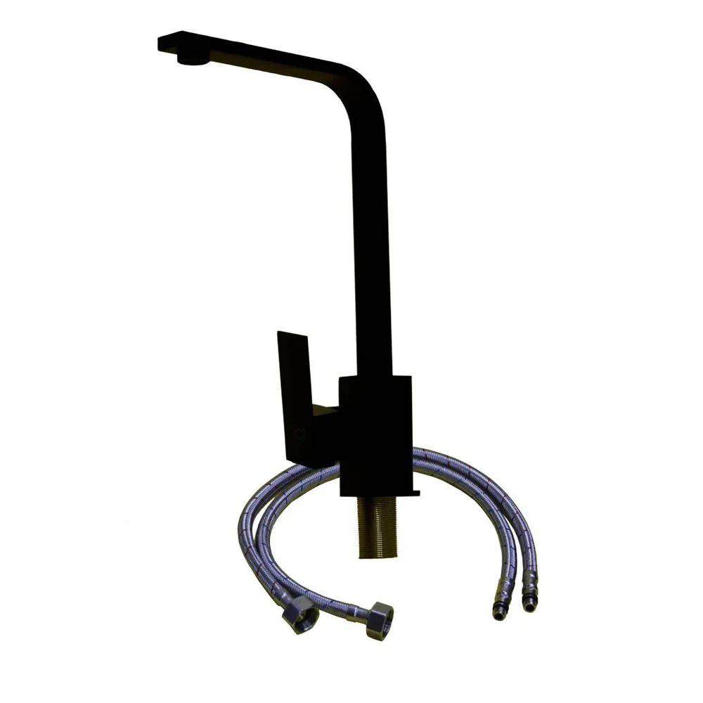 Slim Black Kitchen Mixer, Square Frame - SS304