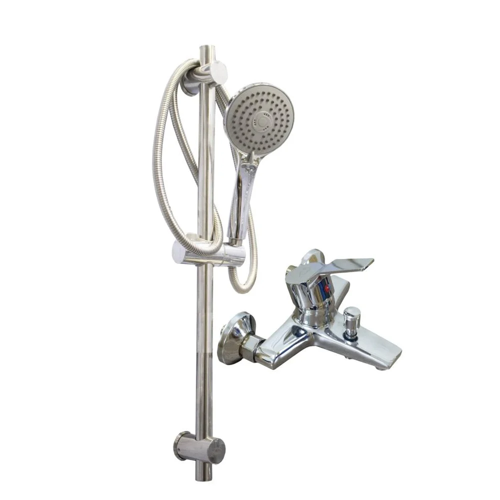 Bathroom Mixer with Rail and 12cm Adjacent Shower Hand