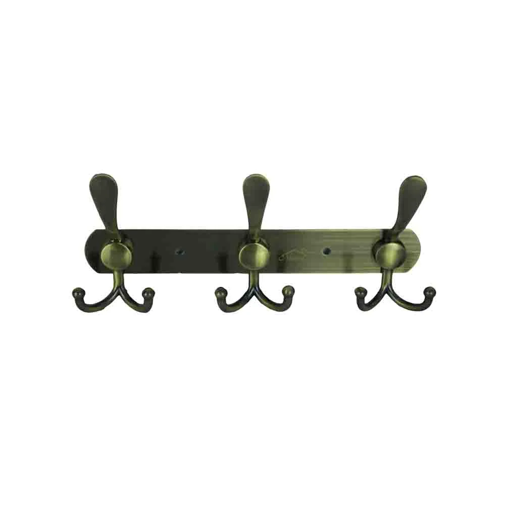 ( W52 - 3 Hooks Double Sided Antique Brass )