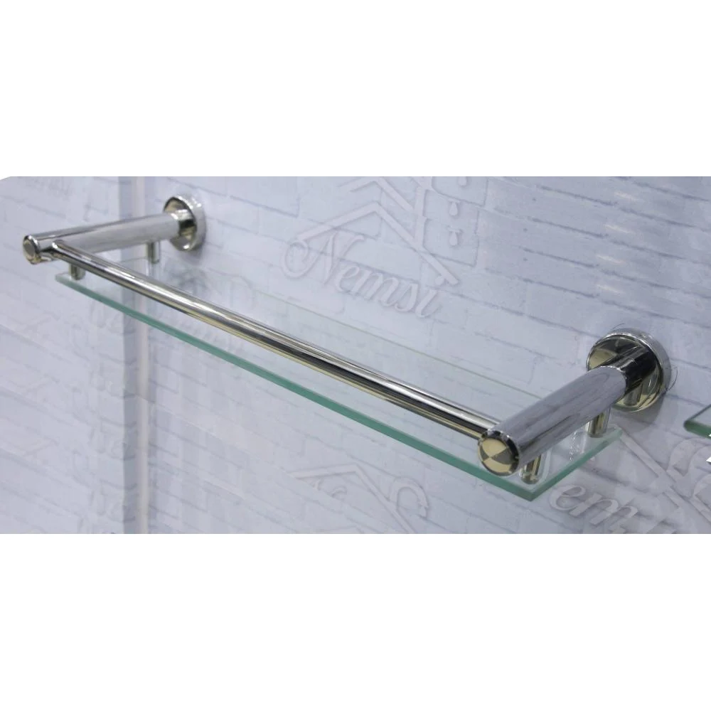 Rectangle Glass Shelf ( With Round S/S Base ) - 50CM