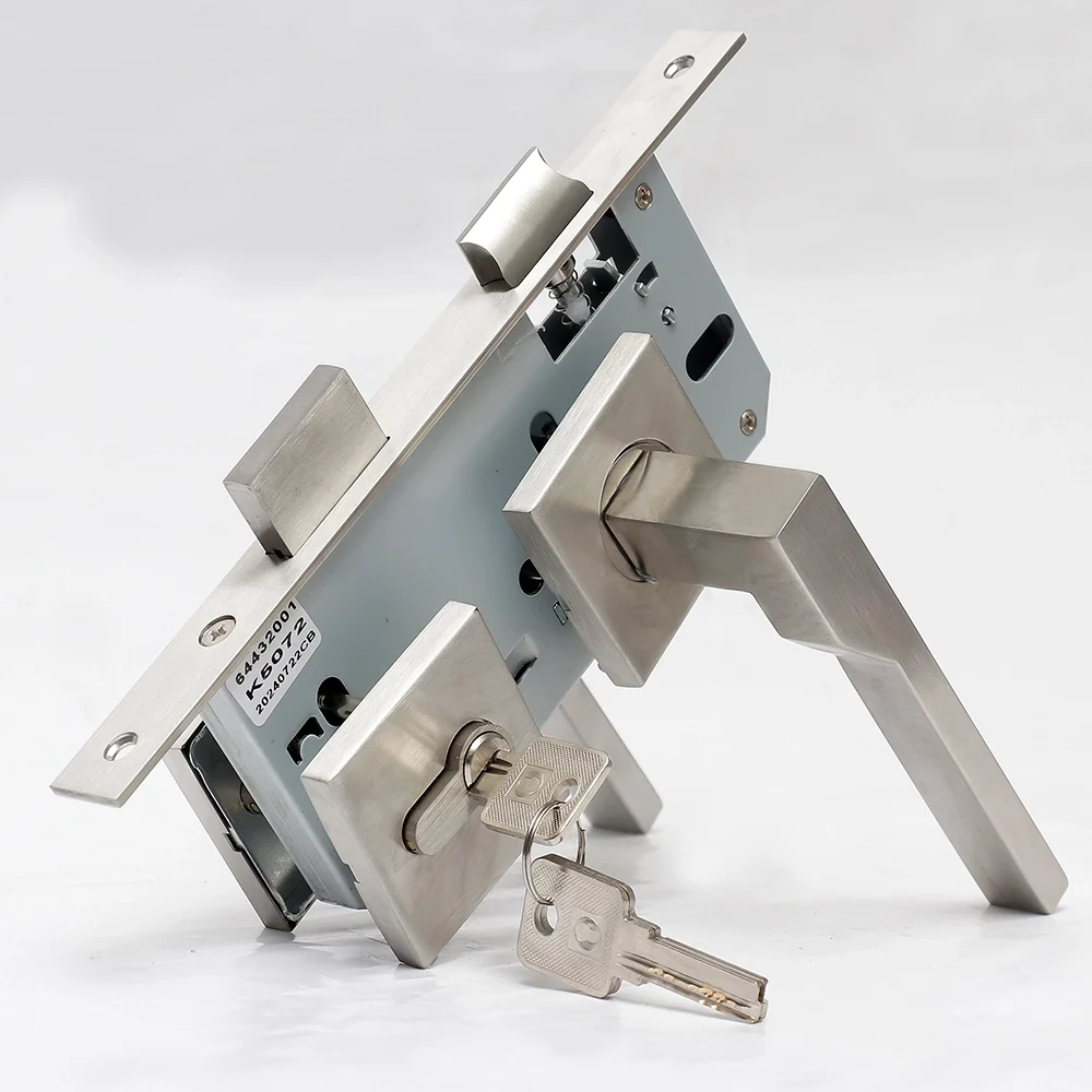 Premium Stainless steel (SS304) Square Rose Lock - Satin, Euro Standard