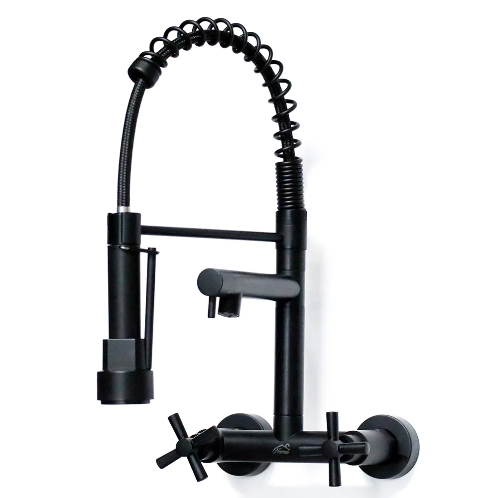 Two Way Wall Kitchen Mixer - Black