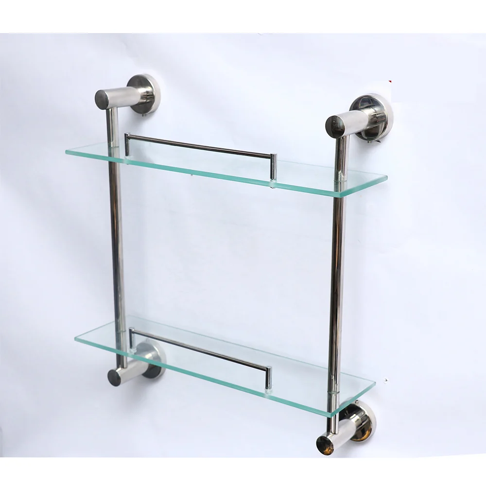 Double glass shelf mirror -40cm
