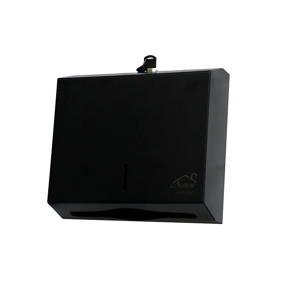 Jumbo Stainless Steel Serviette Dispenser - Black