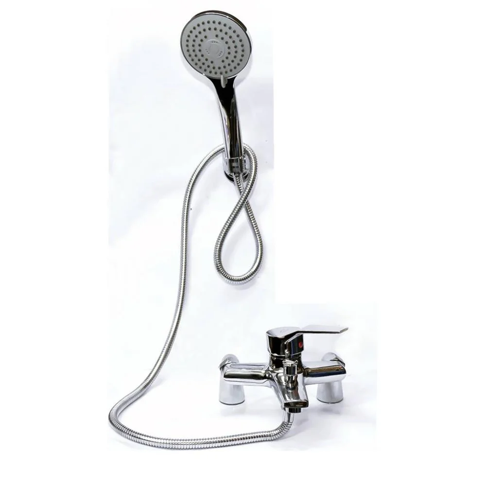 Brass Triple(Pillar) Bath Tub Mixer + Tel. Shower