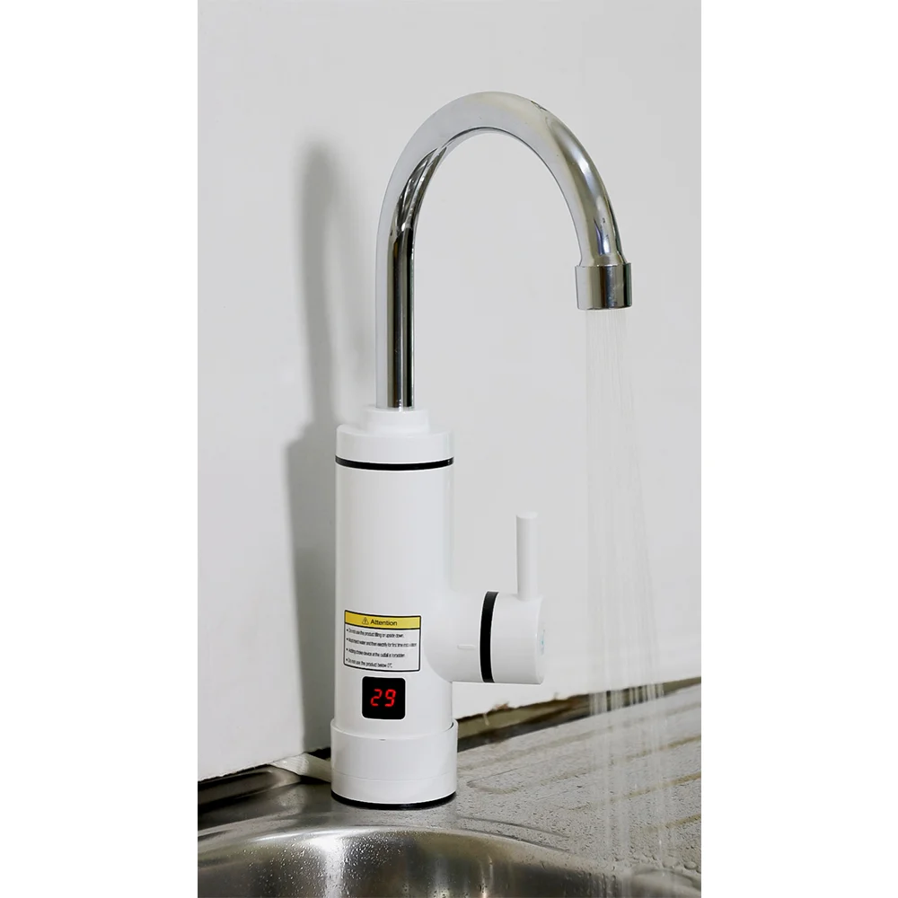 Instant Water Heater Kitchen Tap - White