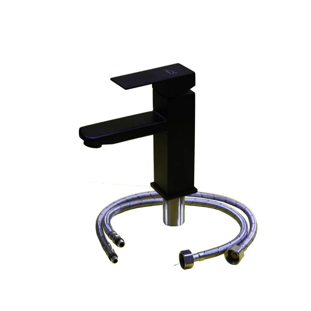 Black Square Framed Basin Mixer - SS304