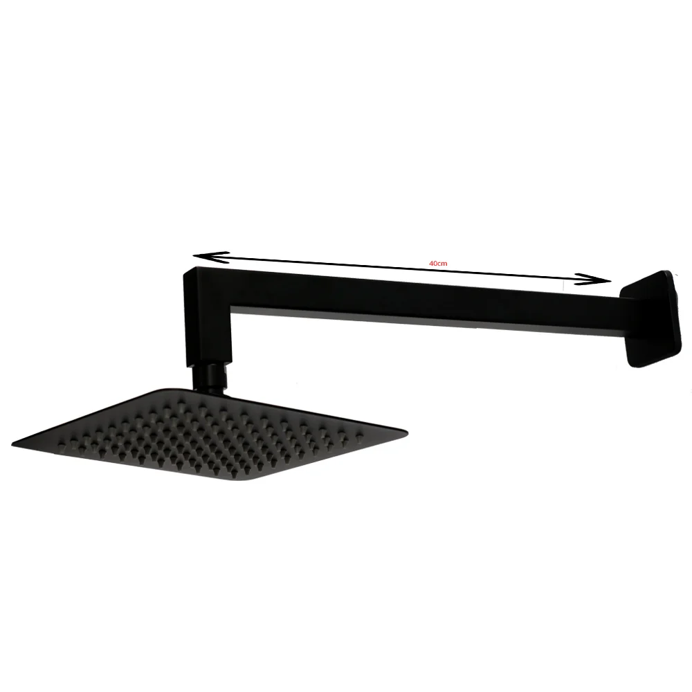 40CM Square Arm + 8" Square Shower Head ( SS304 ) - Black