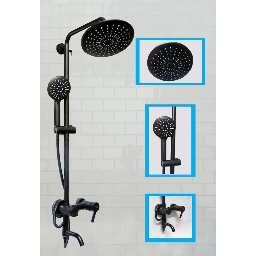 3 Way Black Shower Set ( SS304 )
