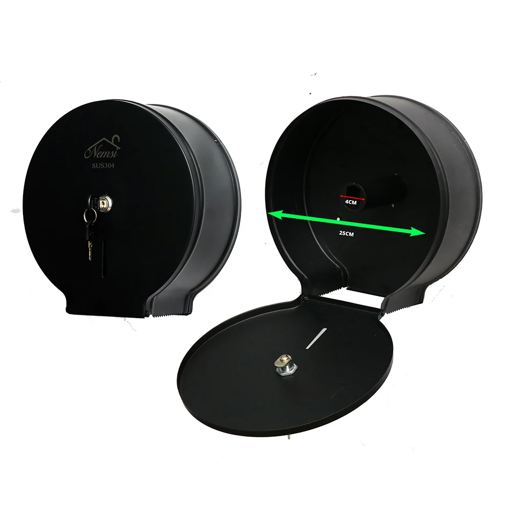 Jumbo Stainless Steel Tissue Holder - Black