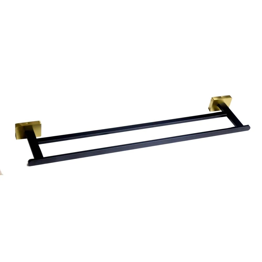 P.Square ( SS3304 ) Double Towel Bar - Black & Gold