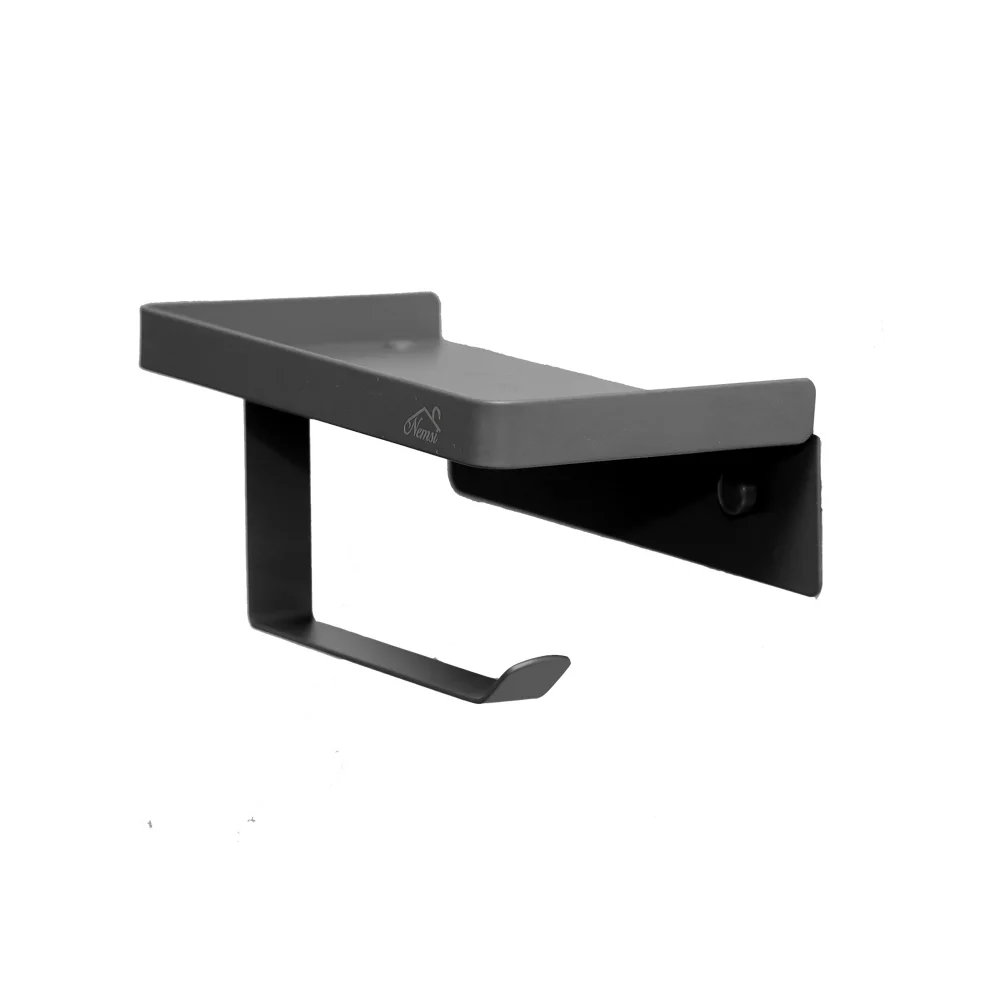 Tissue Holder with a Shelf - Gun Grey