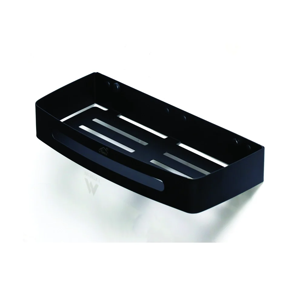 Single Rectangle Shelf, Black - 30cm