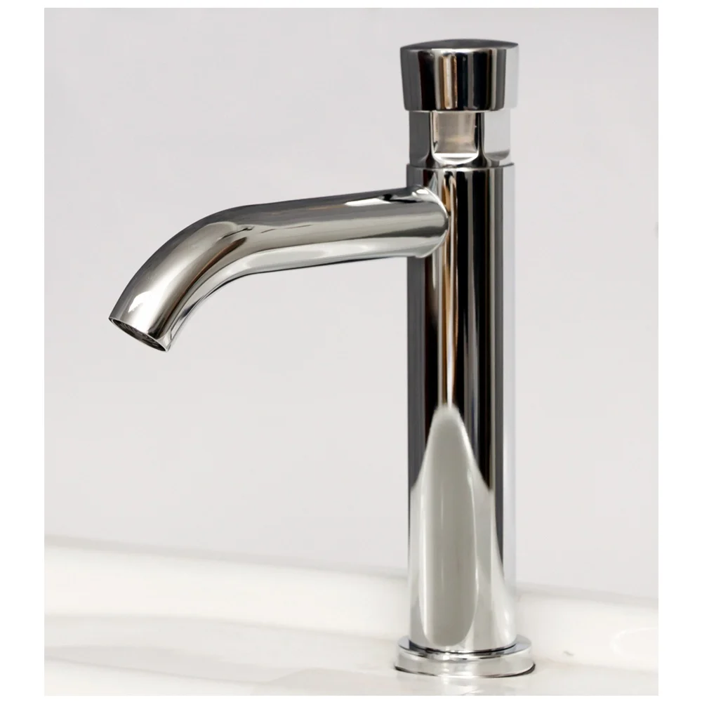 High Neck Push Tap, Chrome