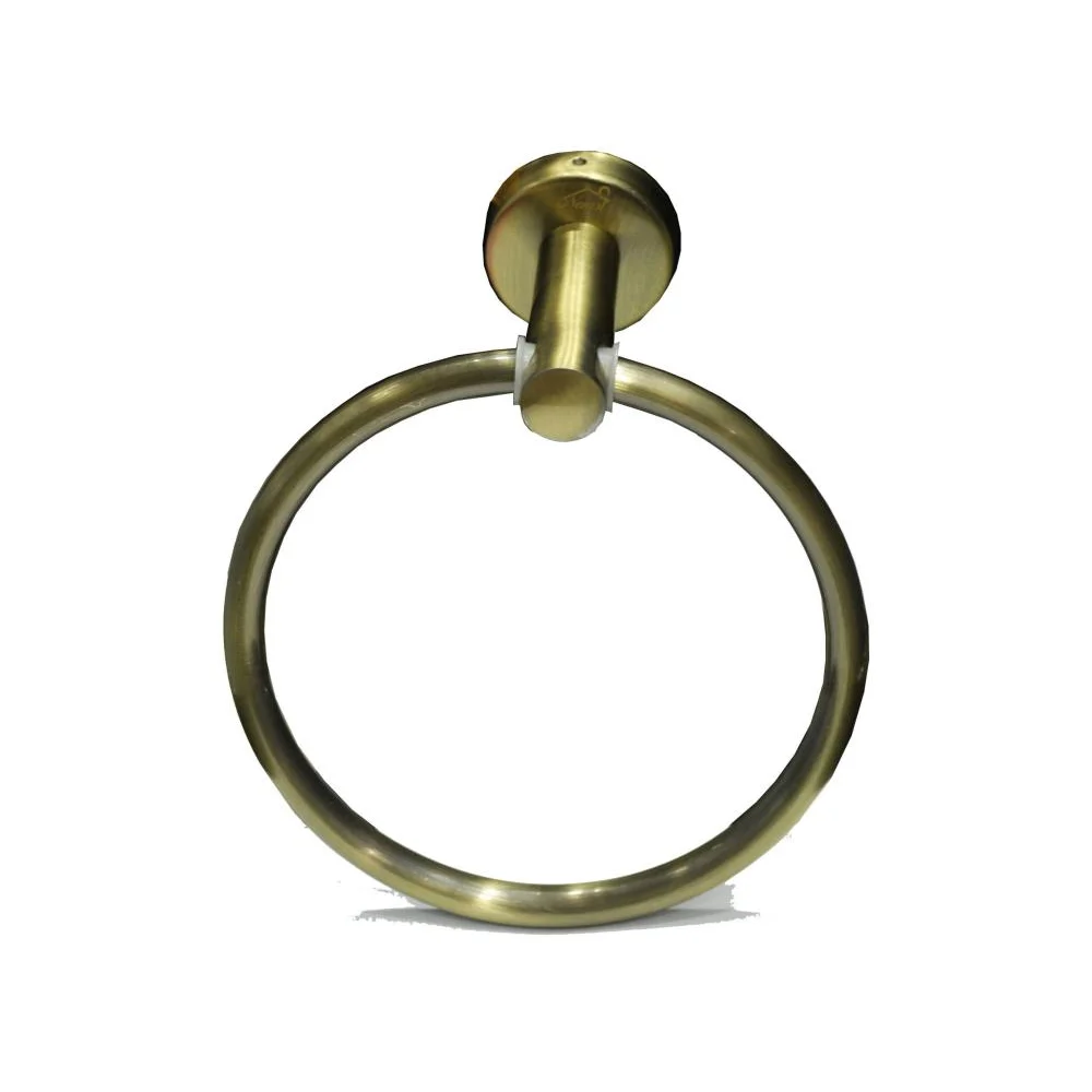 Round Towel Ring , Antique Brass