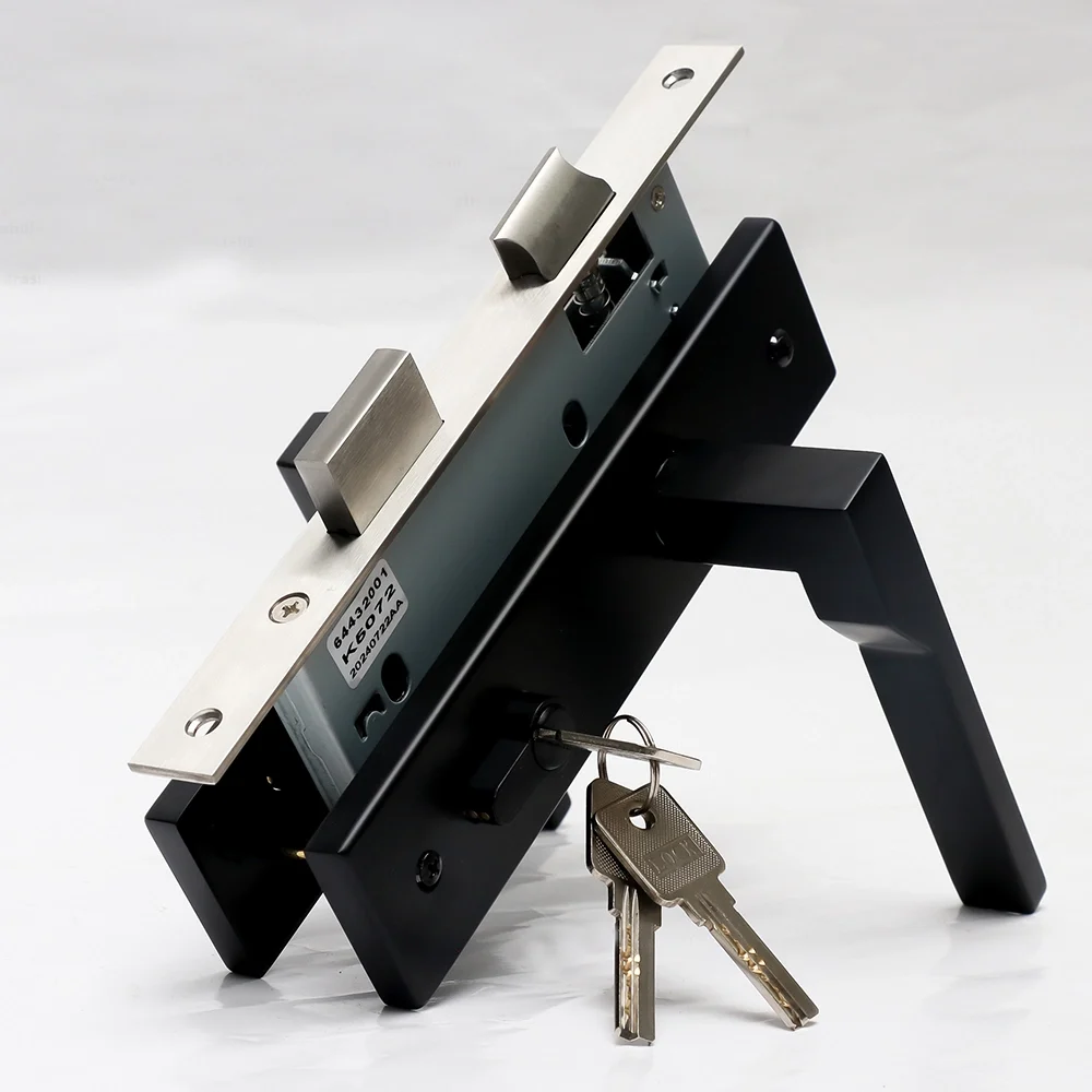Premium Stainless steel (SS304) Door Lock - Matte Black, Euro Standard