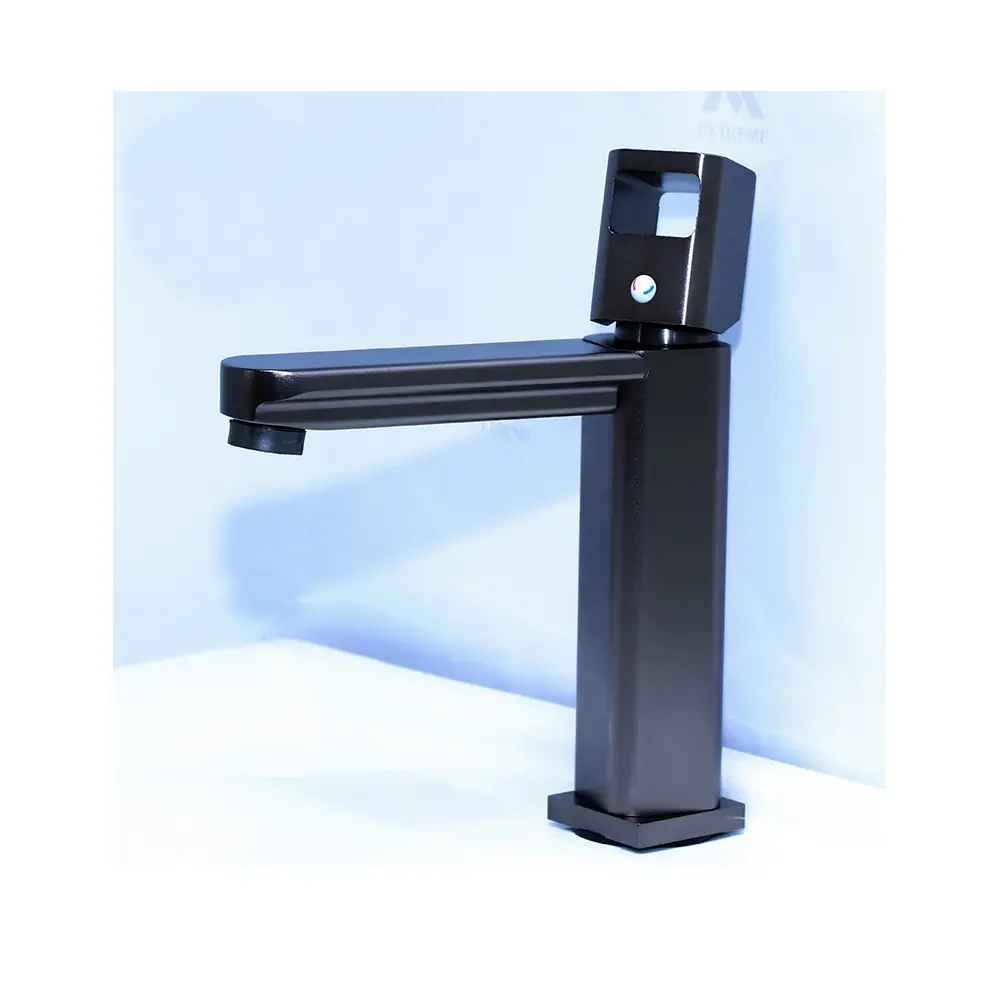 Aluminium ( Heavy duty - Square ) Basin Mixer - Gun Grey