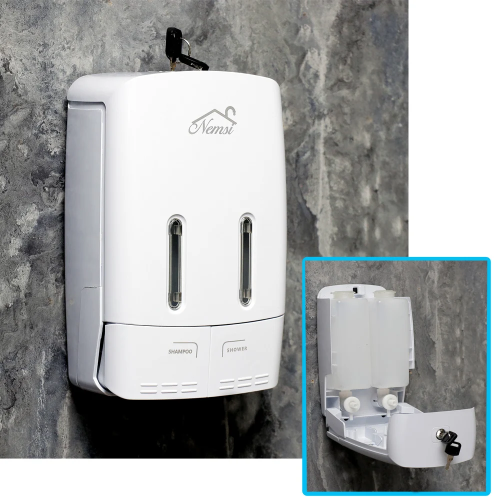 ABS White Double soap Dispenser - 1000ml