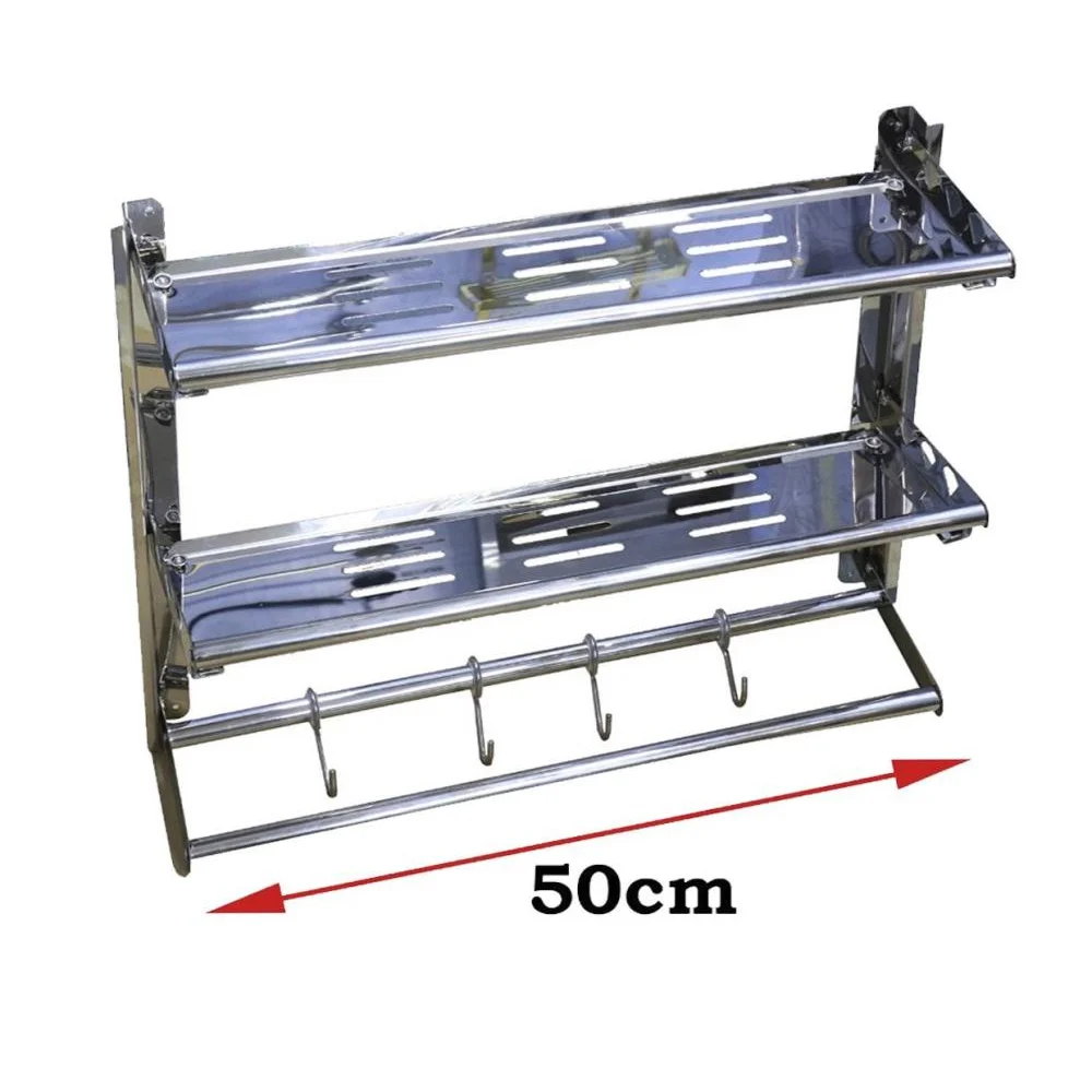 ( Three Layers, Two Shelves, Bar and Hooks ) - 50 cm