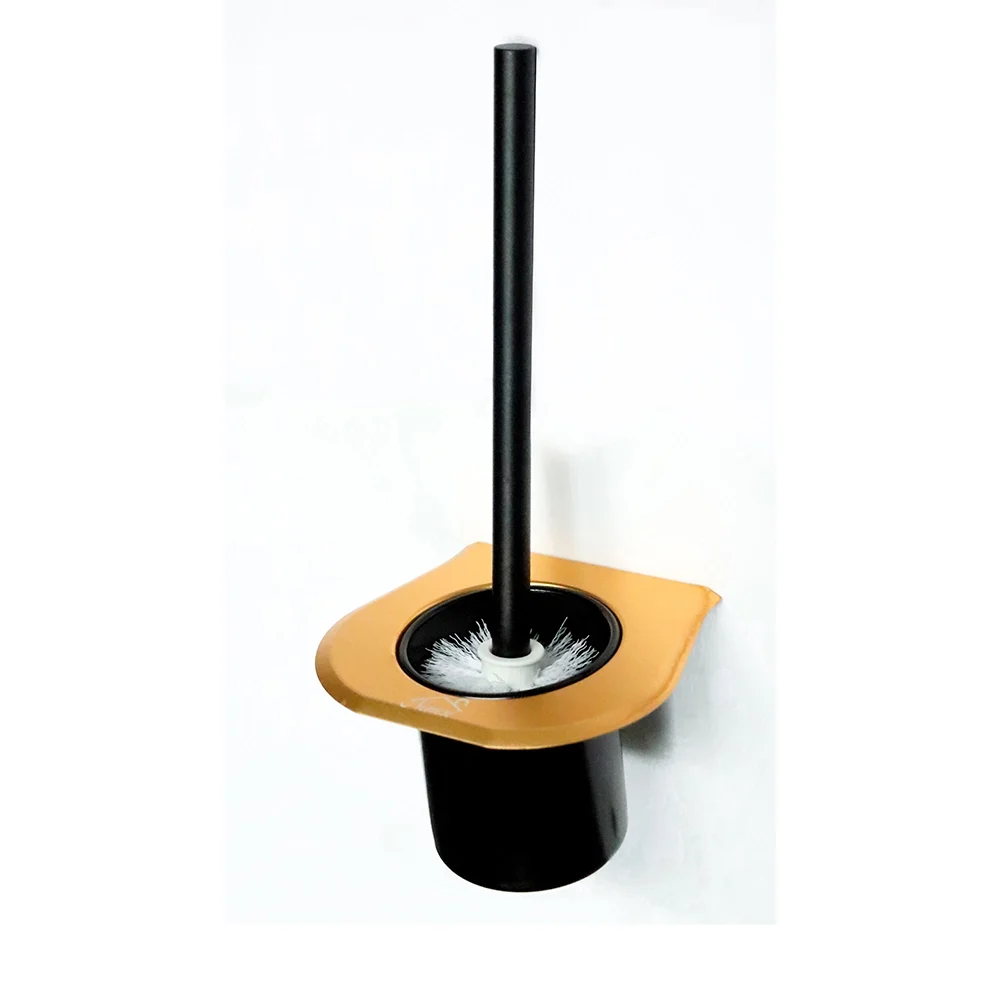 Aluminium Toilet Brush, Champagne Gold & Black